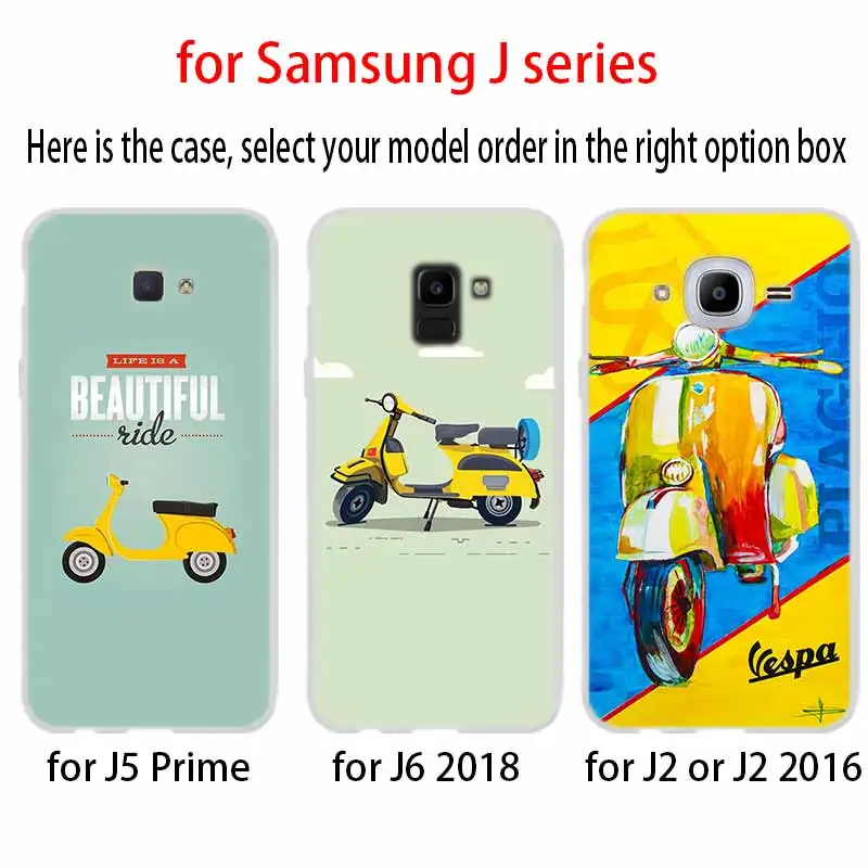Чехол Vespa для скутера Samsung J8 J4 J6 Plus 2018 J5 J3 J7 2017 EU 2016 Prime силиконовый чехол телефона