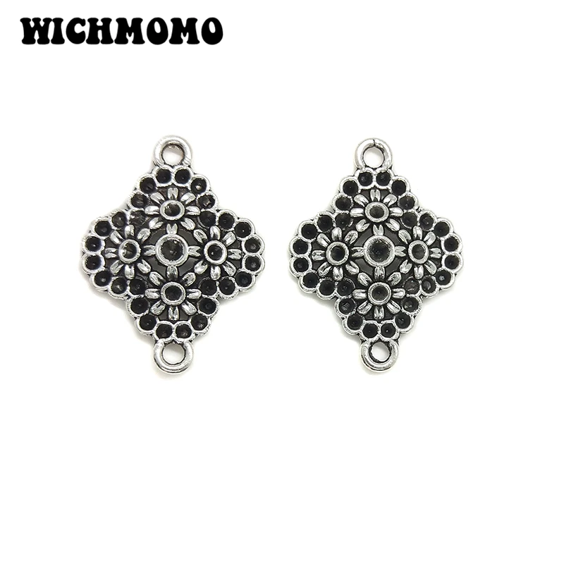 

2021 New 6pieces 31*24MM Zinc Alloy Flowers Connectors Charms Pendants for DIY Earring Bracelets Jewelry Accessories