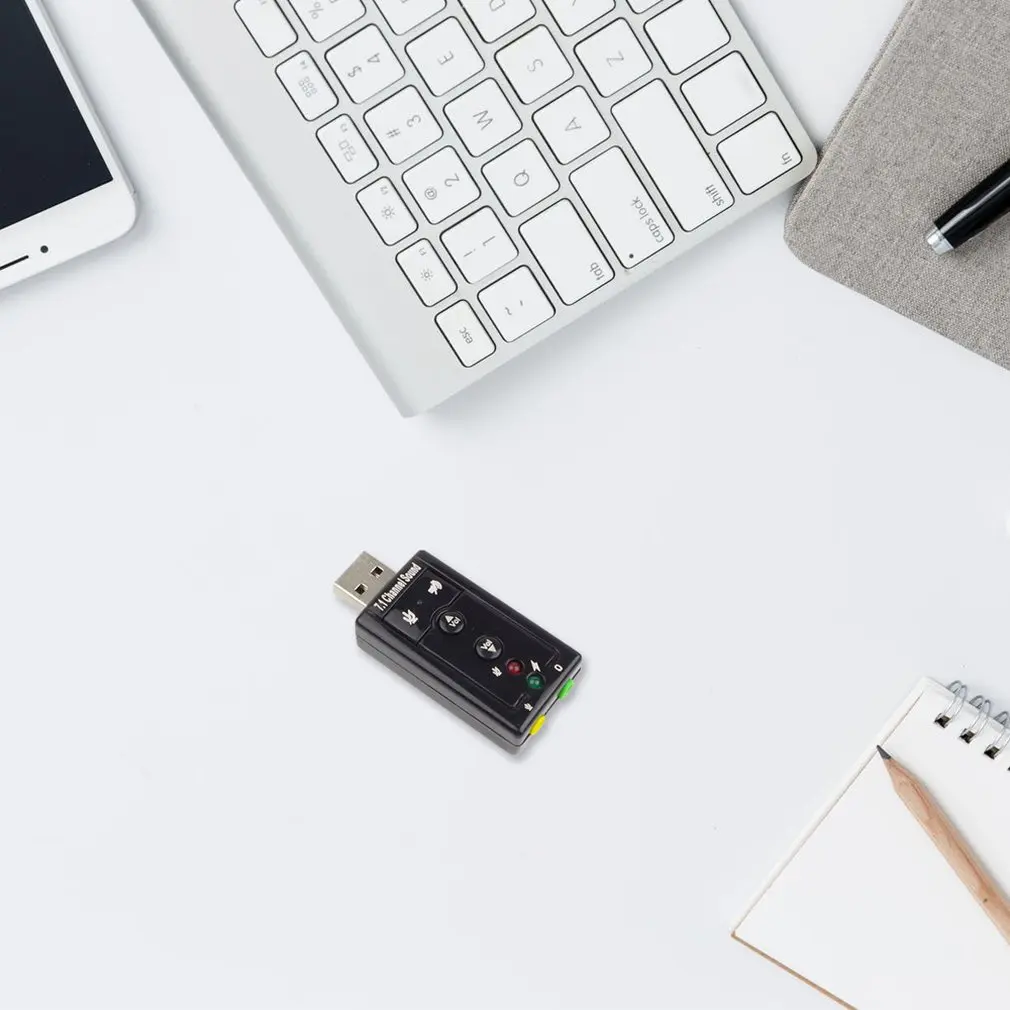 Usb звуковая карта 7 1 каналов внешняя 3D объемный звук с кнопкой управления