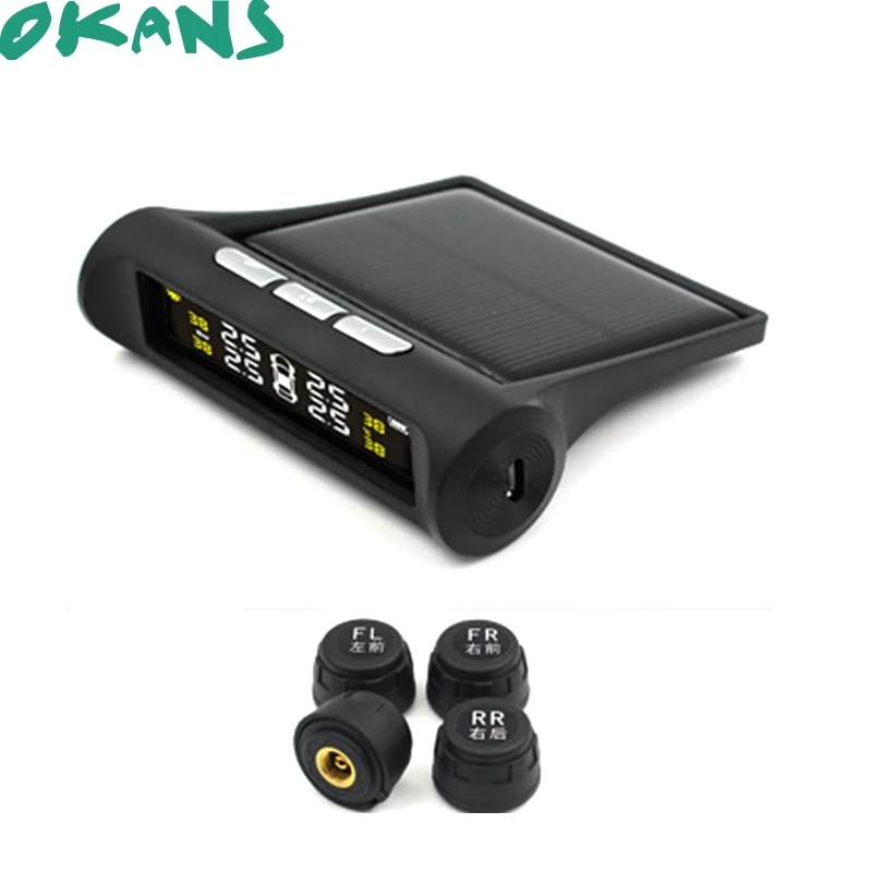 Автомобильная система контроля давления в шинах TPMS зарядка на солнечной энергии