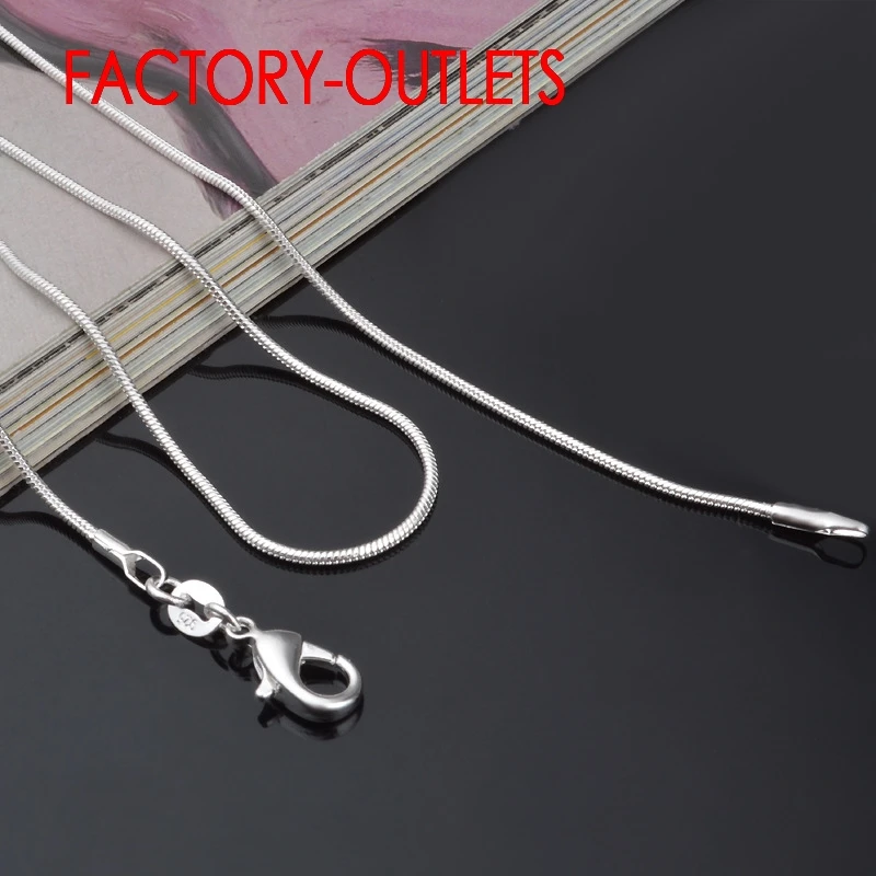 1PC Jewelry Findings 16&quot-30&quot Necklace 925 Silver 1.2MM Snake Chain Lobeter Clasp Jewellery For Pendant Women | Украшения и