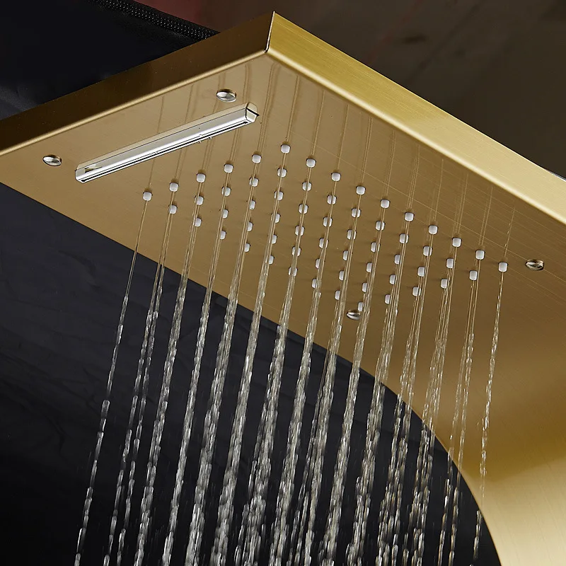 Led дождь водопад смеситель для душа набор термостатическая нержавеющая сталь