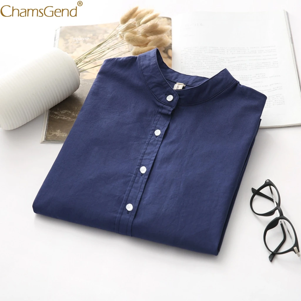 Женская однотонная блузка на пуговицах белая Повседневная Свободная большого