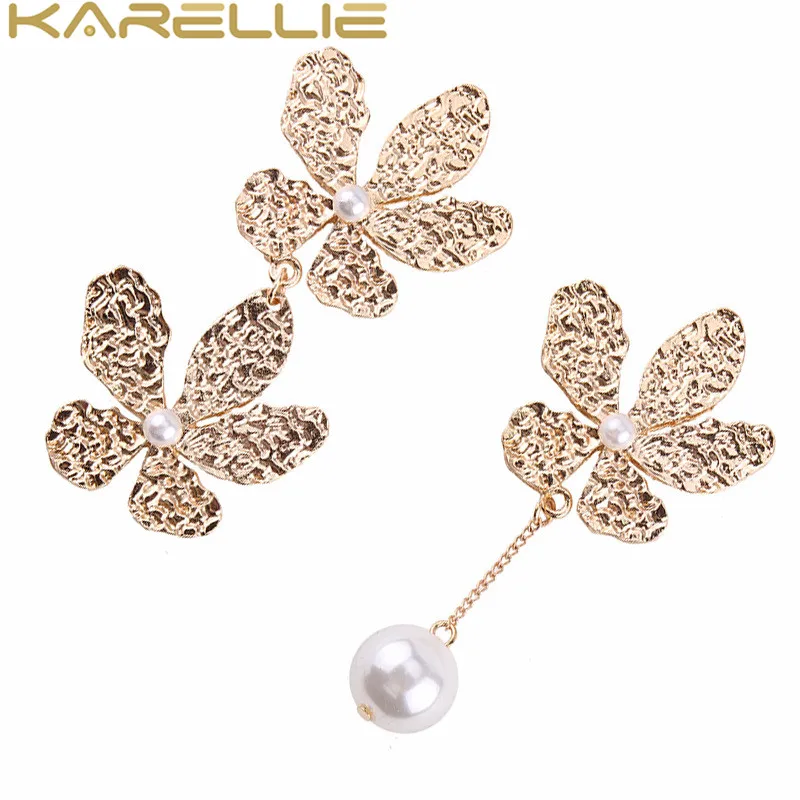 Karellie 2018 Металл Имитация жемчуга Бусины серьги Femme свадебное себе мотаться