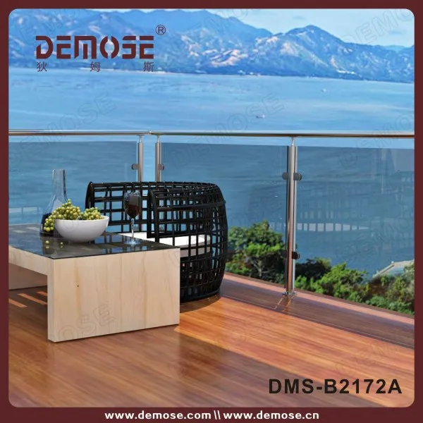 outdoor terrace stainless steel handrail/glass railings design |