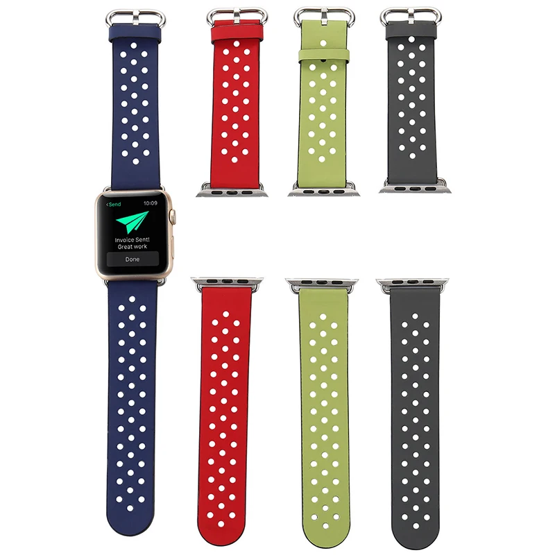 Ремешок из натуральной кожи для Apple Watch Band браслет смарт часов Series 1 2 3 38 42 мм