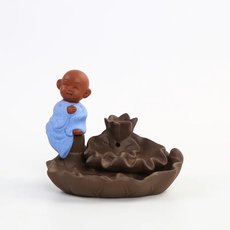 Керамическая курильница для благовоний в виде маленького монаха | Дом и сад