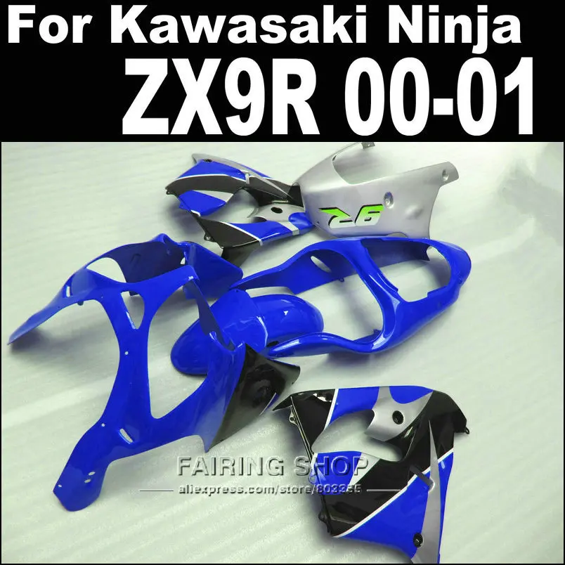Сине черный обтекатель для Kawasaki Ninja zx 9r zx9r 2000 2001 00 01 (глянцевый АБС пластик)