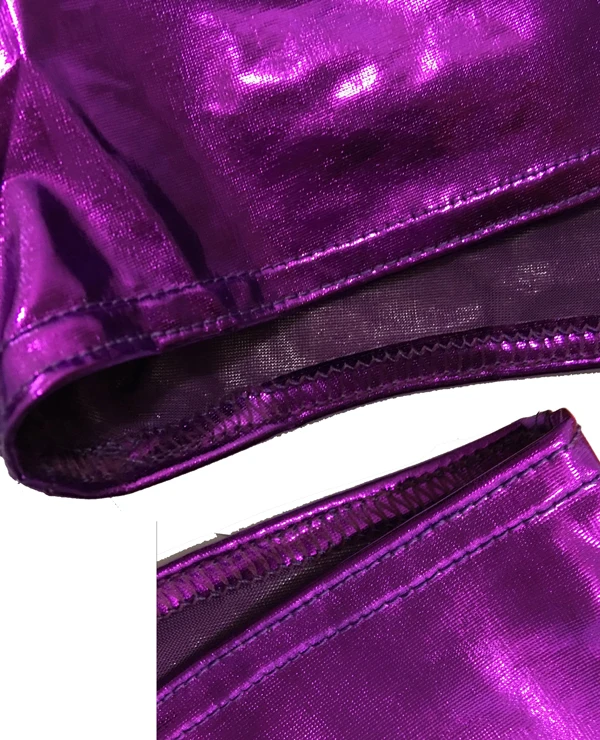 Сексуальное блестящее металлическое ПВХ нижнее белье из искусственной кожи Babydoll