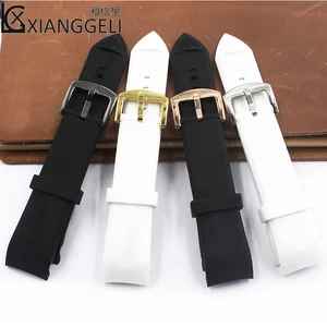 Ремешок силиконовый для часов Armani 23 мм, браслет с изогнутым интерфейсом и пряжкой с язычком для моделей AR5985, AR5977AR5987, AR5978, аксессуары для часов