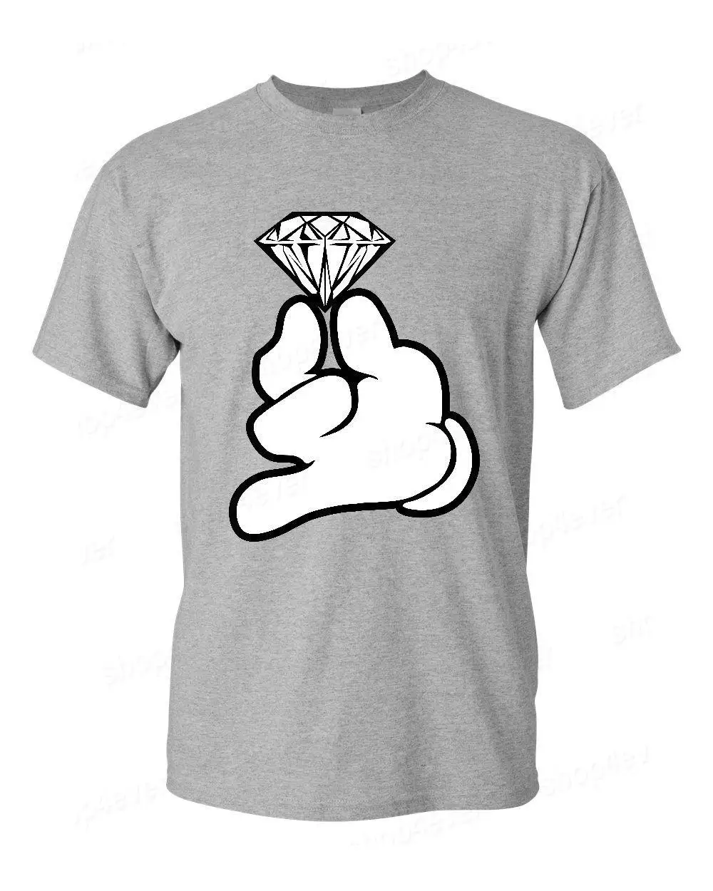 Футболки с Круглым Вырезом С Коротким Рукавом Мода 2017 Мужская Мультфильм Руки