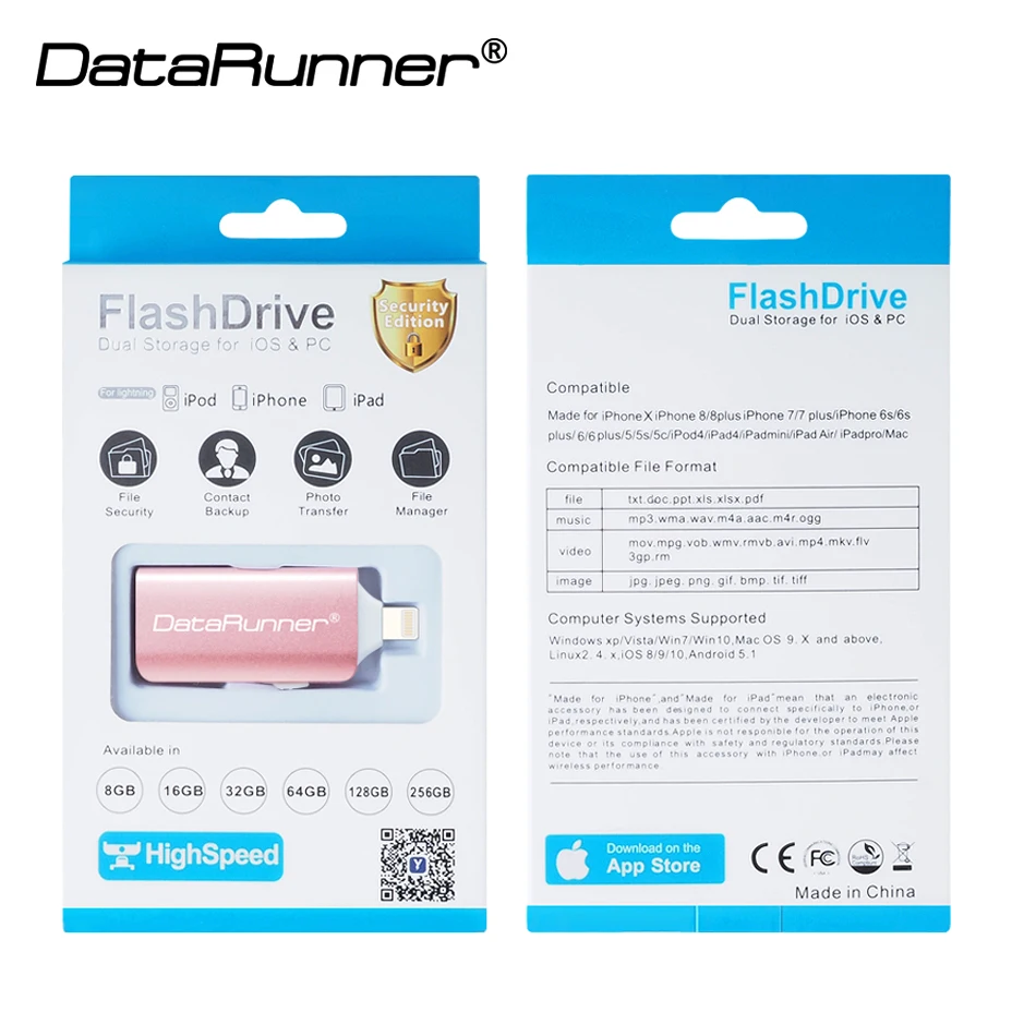 DataRunner 3 in 1 USB Flash Drive 128gb Pen For iPhone/Android Device Micro Usb Stick 16gb 32gb 64gb Pendrive | Компьютеры и офис