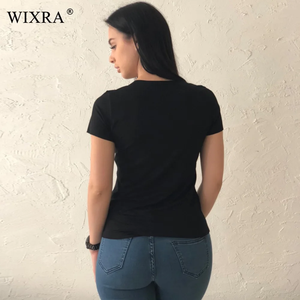 Женская Базовая футболка Wixra с v образным вырезом Новинка лета 2018 Женские