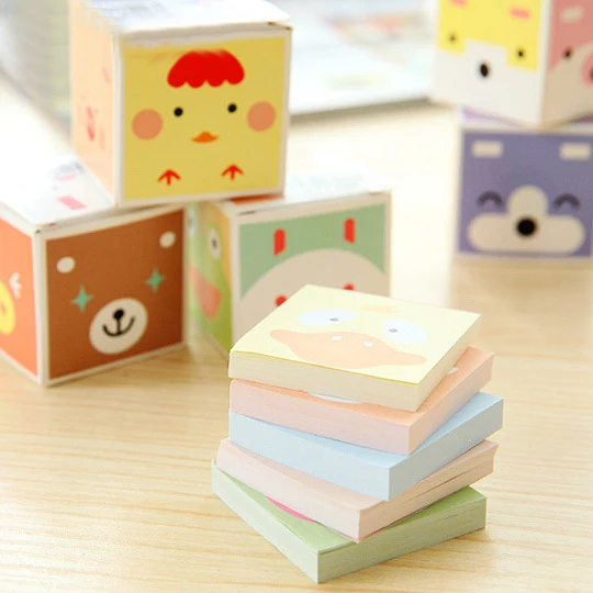 5 шт./упак. милый мультфильм животных липкая бумага для заметок Примечание Kawaii