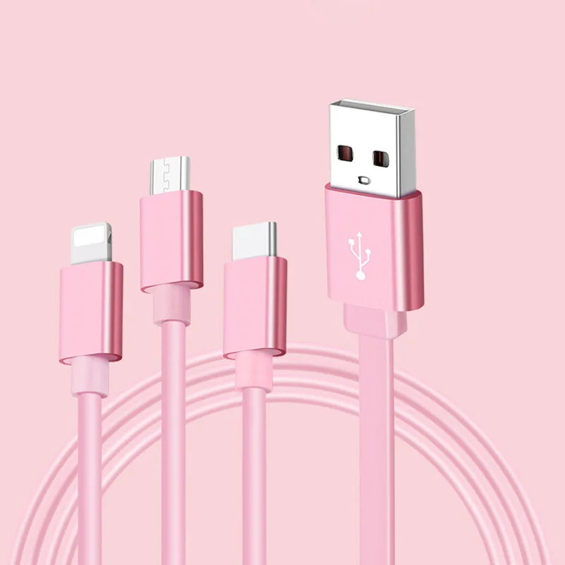 As show Мульти зарядный кабель 3 в 1 Тип C Micro USB выдвижной для мобильного телефона DC128 - Цвет: As show