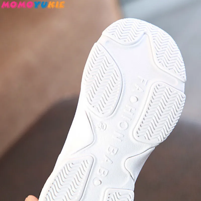 Zapatillas deportivas de ocio para ni&ntilde;as, zapatos blancos de marca para ni&ntilde;os, color rosa, transpirables, a la moda, novedad de primavera 2019-5