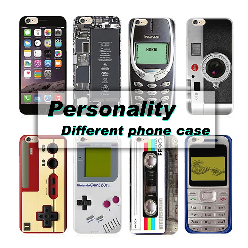Funny Designs Retro Soft TPU coque For iphone 7 Camera Game Machine Cartoon Painted Cover iPhone 6 6s 8 plus Phone Cases |