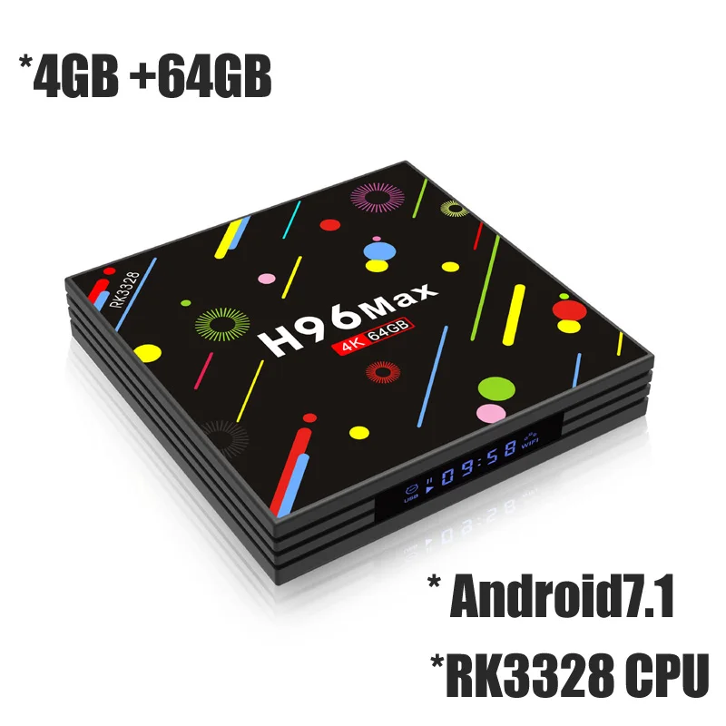 4 ГБ Оперативная память 64 Гб Встроенная Смарт ТВ коробка Android 7 1 RK3328 ядра мини ПК 2