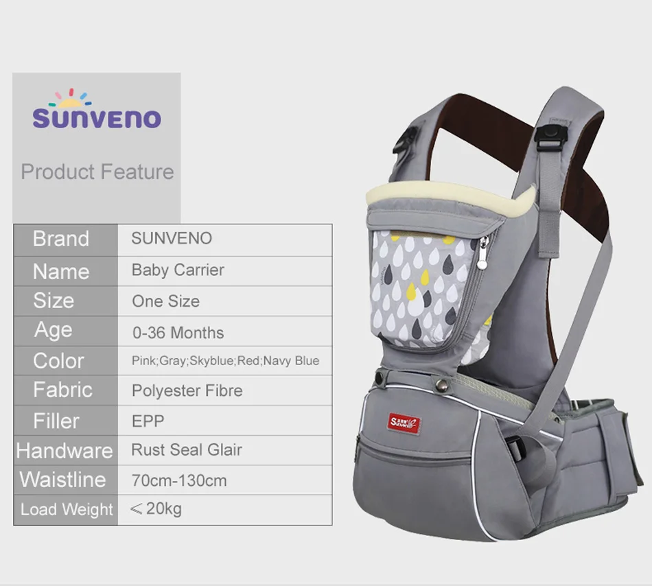 Sunveno Дизайнер Baby Carrier Младенческая малышей фронтальная Перевозчик Слинг Дети