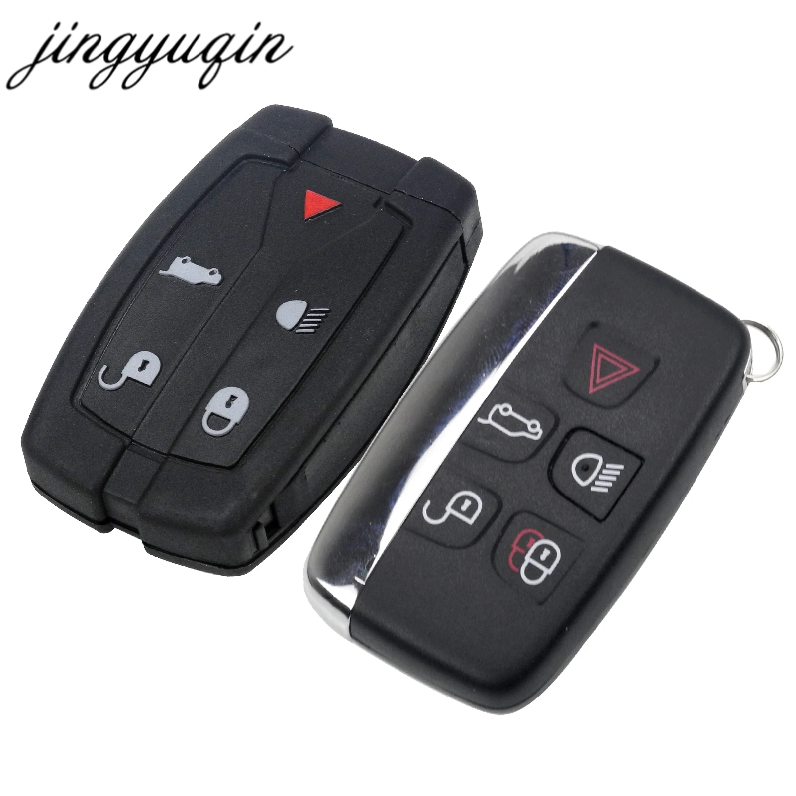 

jingyuqin 10pcs 5 Button Remote Key Shell Fob Case Fit For Land Rover Freelander 2 3 for Ranger Rover Evoque Discovery 4