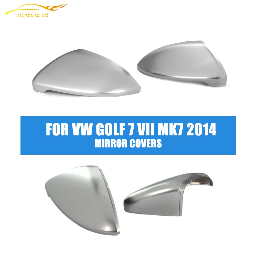 

Matt Chrome Rearview Side Mirror Covers Caps Trim Fit For VW Golf 7 VII MK7 2014