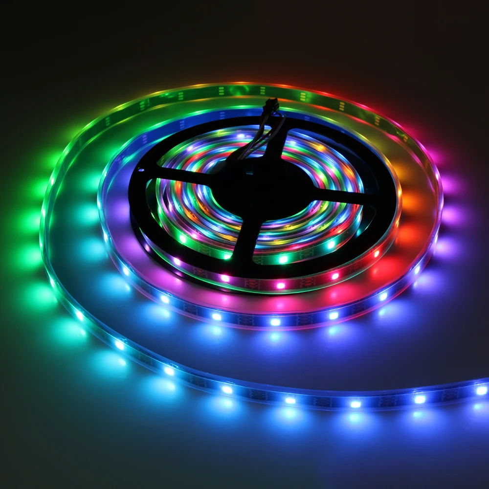 WS2812B Светодиодные ленты индивидуально адресуемых RGB Smart Пиксели полосы 1 м/3 m/5 м DC5V