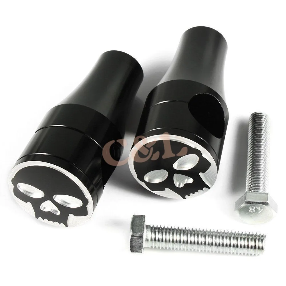 Новый мотоциклетный зажим для руля с черепом 1 &quot25 мм черная заготовка крепления