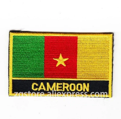 

Embroidery Patches National flag Cameroon Flag Patches Iron on 8.0x5.0cm Custom Patches