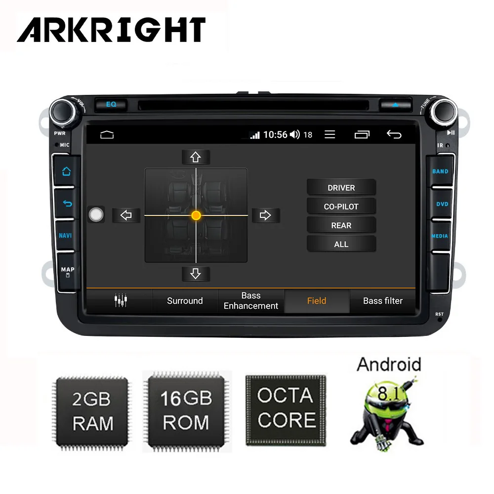 Автомобильный мультимедийный плеер DSP ARKRIGHT автомагнитола 8 дюймов 2 Din + 16 ГБ Android с