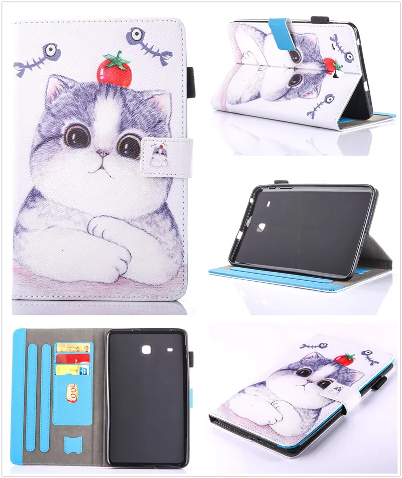 Чехол книжка для Samsung Galaxy Tab E 8 0 T377 T375 T377V Модный чехол планшета из искусственной