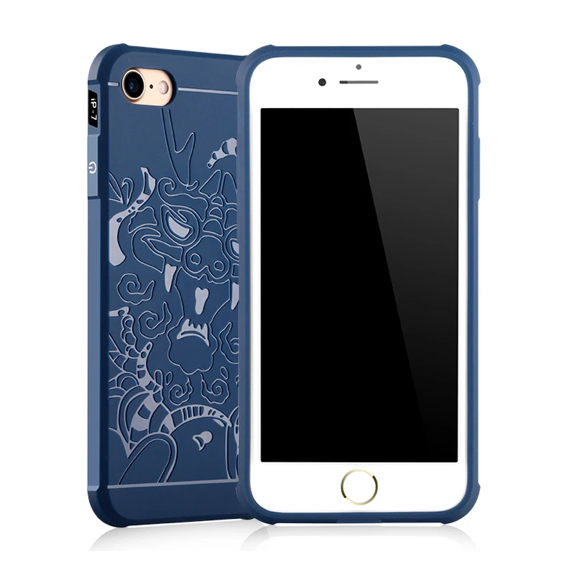 Ultra-slim case For iPhone 7 7plus Relievo Protective Skin Shell Shockproof dull polish silica gel Soft cases for |