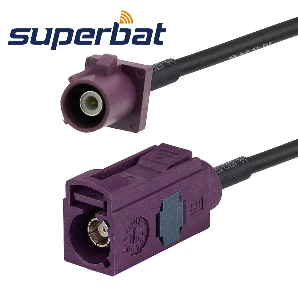 Superbat Fakra D Straight Female to Fakra D Straight Male Pigtail Cable for RG174 10.5m