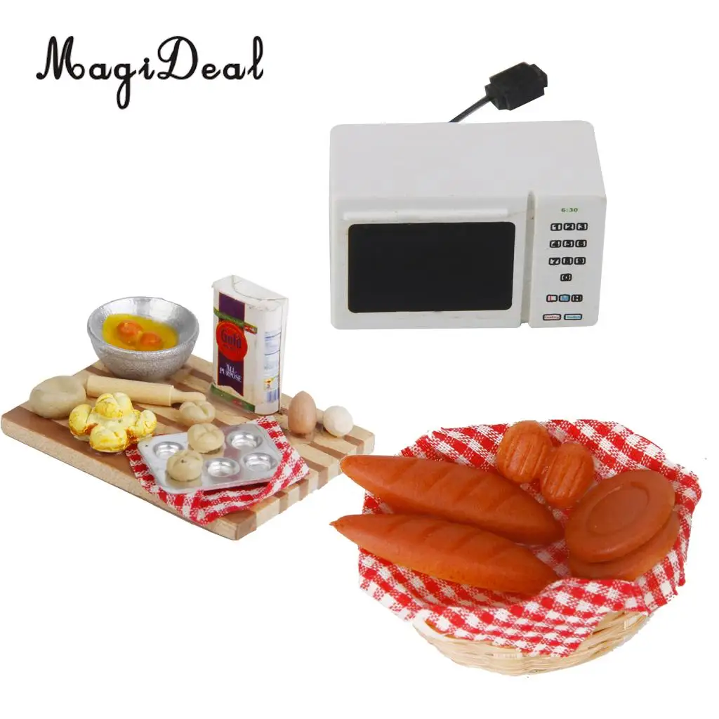 MagiDeal 1 шт. белая деревянная микроволновая печь для 1/12 кукольного домика кухонная