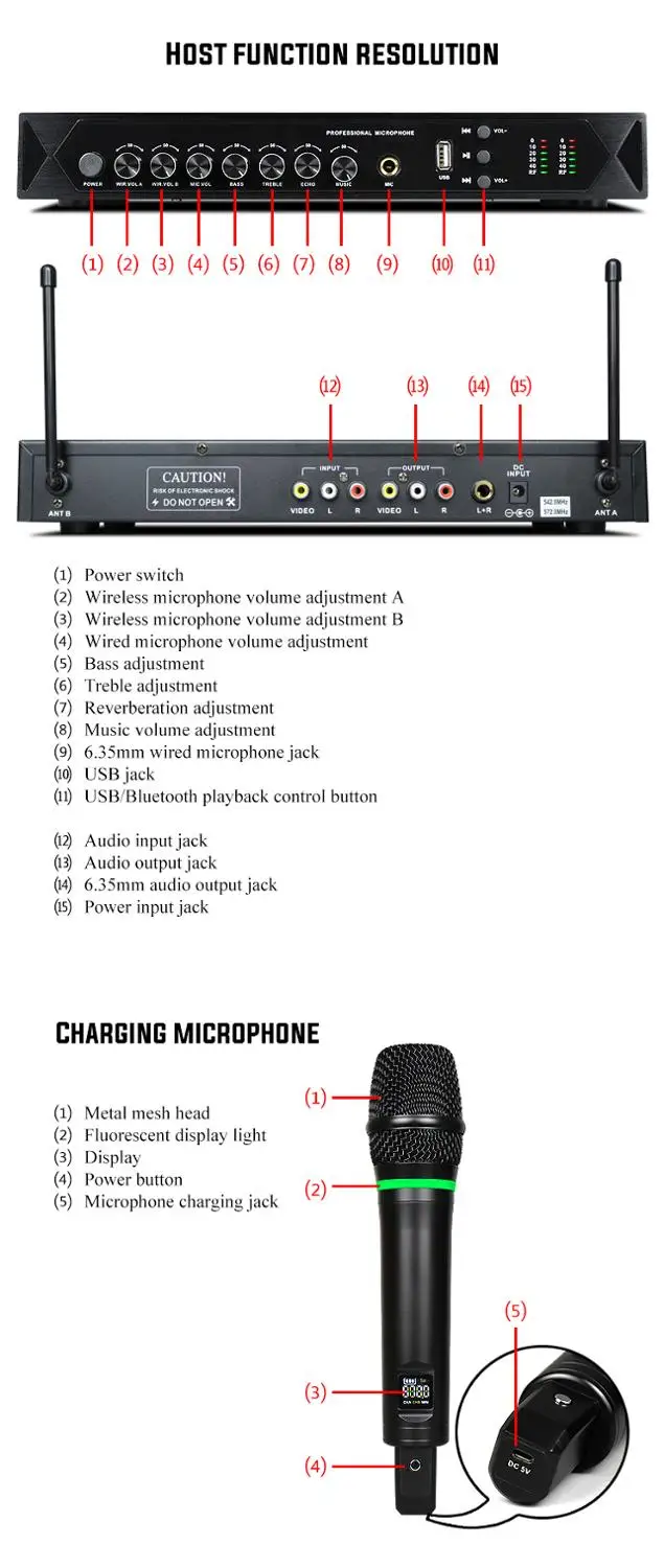 Беспроводной микрофон K7 UHF Bluetooth система Echo для домашнего кинотеатра