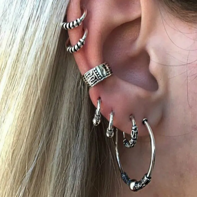 1 комплект продавать Женская круг из металла богемные серьги обруч для женщин