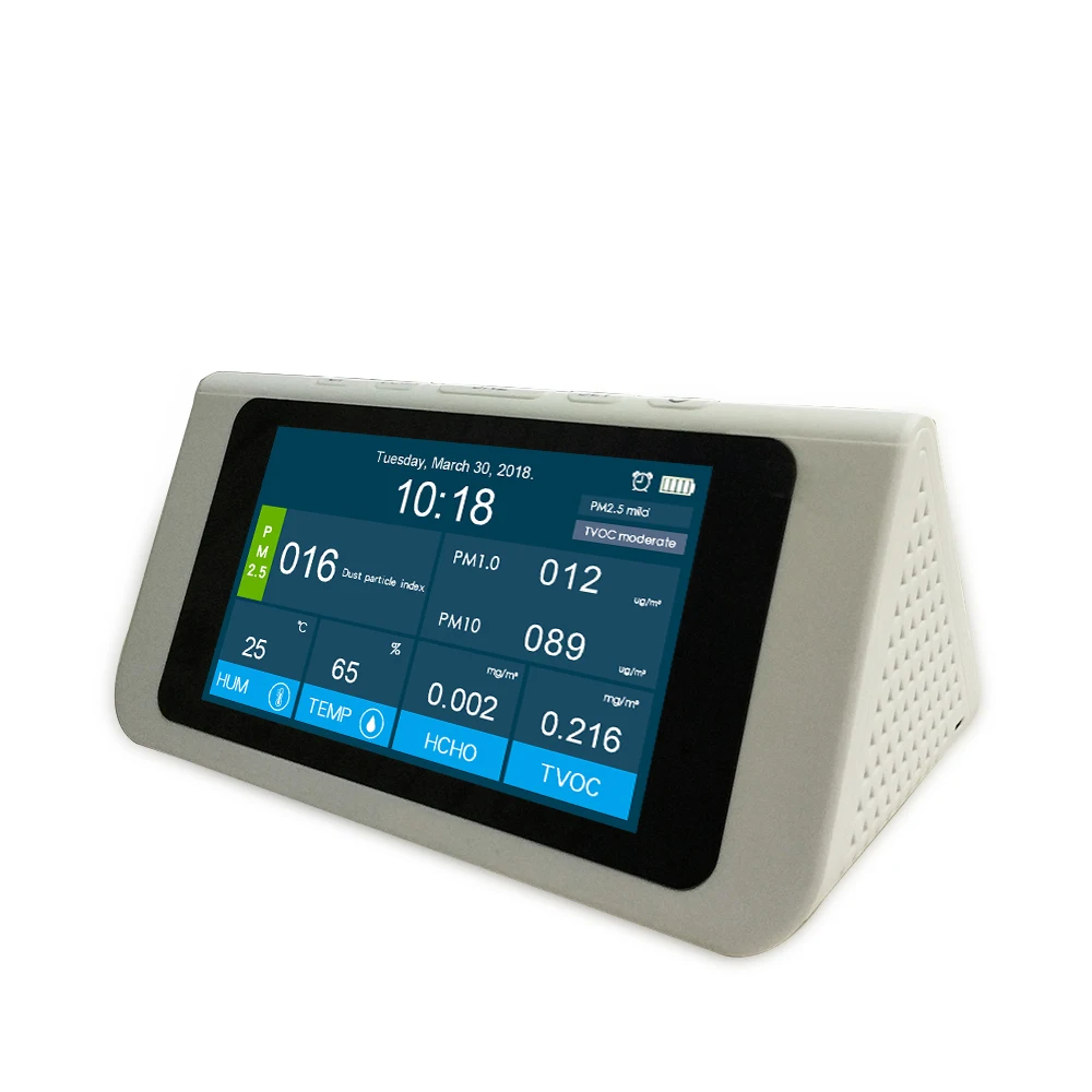 Многофункциональный Высокая точность PM2.5 PM1.0 PM10 HCHO TVOC AQI детектор термометр гигрометр анализатор качества воздуха