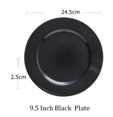 9.5 Inch Black Plate NIMITIME Европейский стиль керамики соломенная шляпа суп неглубокая тарелка западные блюда домашний завтрак фруктовый посуда - Цвет: 9.5 Inch Black Plate