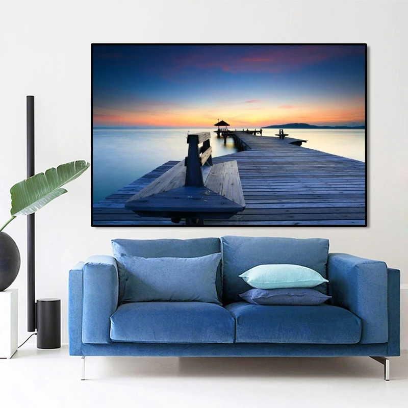 Современные постеры и принты Морского Пейзажа настенная Картина на холсте