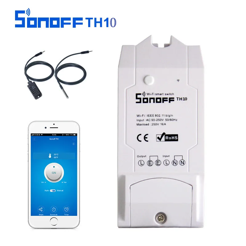 Sonoff TH 10A Температура и мониторинга влажности Wi-Fi Smart Switch контроллер автоматизации
