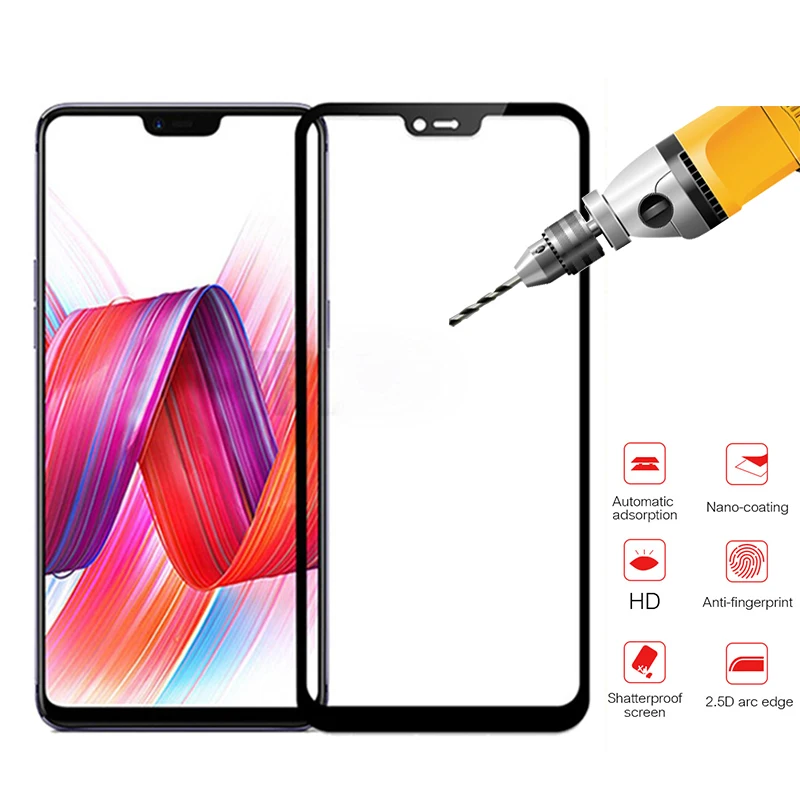 Защитное стекло на весь экран для oppo F5 F7 reno 10x zoom f9 f11 pro f1s стеклянная пленка f 5 7