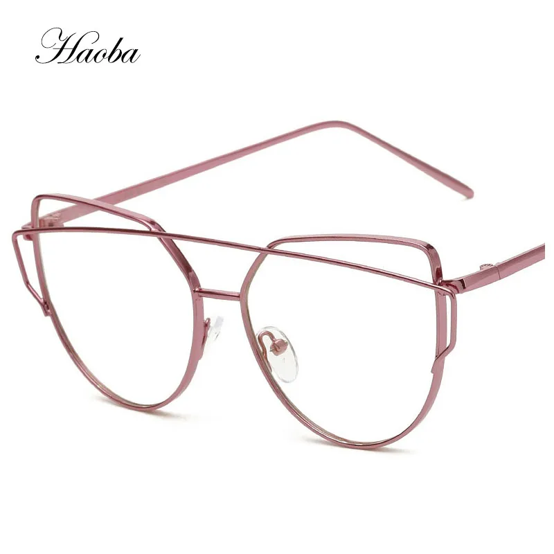 Новые Прозрачные Линзы Очки Кадр Кошачий Глаз Женщины Прозрачный Марка Дизайнер