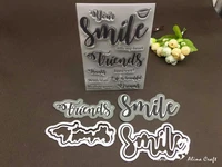 metal cutting dies clear stamps friends smile shadow big size words scrapbook paper craft card album knife blade punch stencil