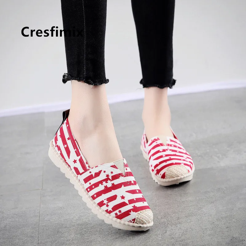 Cresfimix zapatos de mujer женские светильник вес Весенняя парусиновая обувь без застежки