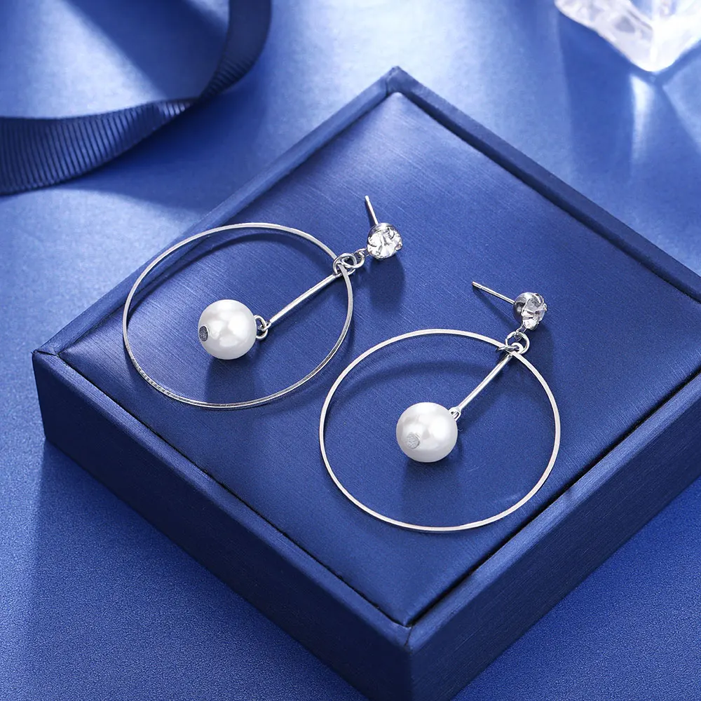 HanCheng Висячие круглые серьги большие с жемчугом ювелирные изделия для женщин brincos