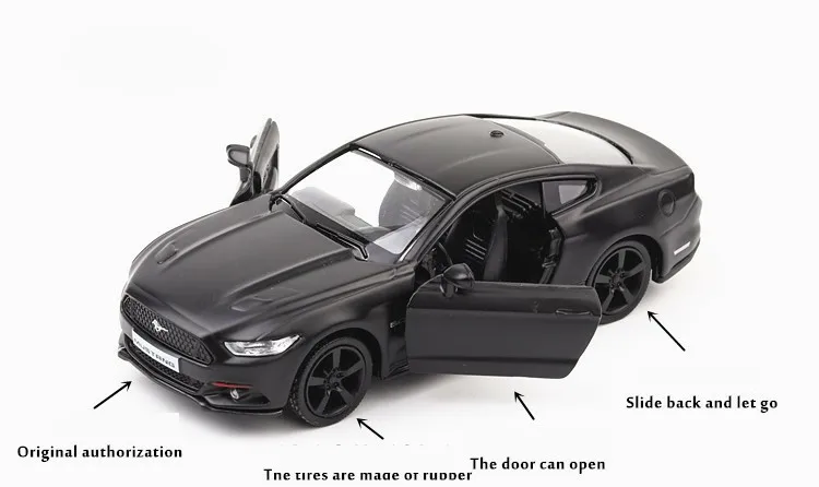 1:36 Масштаб высокая имитация сплава Модель автомобиля, матовый ford mustang оттягивать назад ретро автомобиль игрушка, 2 открытая дверная игрушка автомобиль