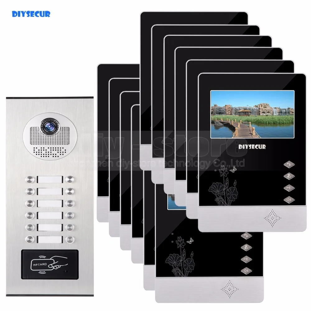Видеодомофон DIYSECUR 4 3 дюйма 700 TVLine инфракрасная камера встроенный RFID-ридер для
