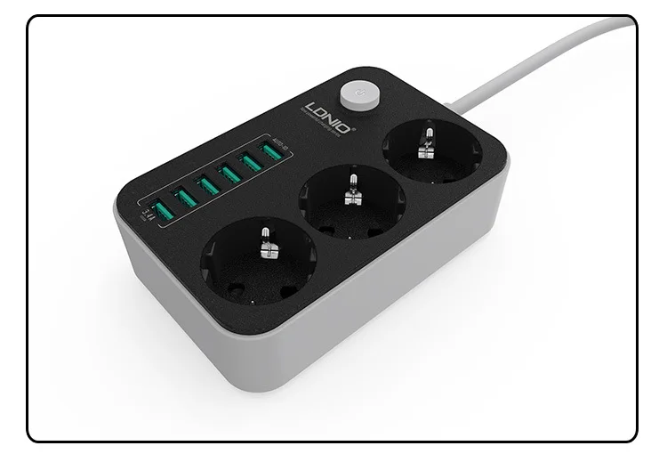 Новинка 2018 лидер продаж 3 розетки европейского стандарта 6 USB адаптеров настенное