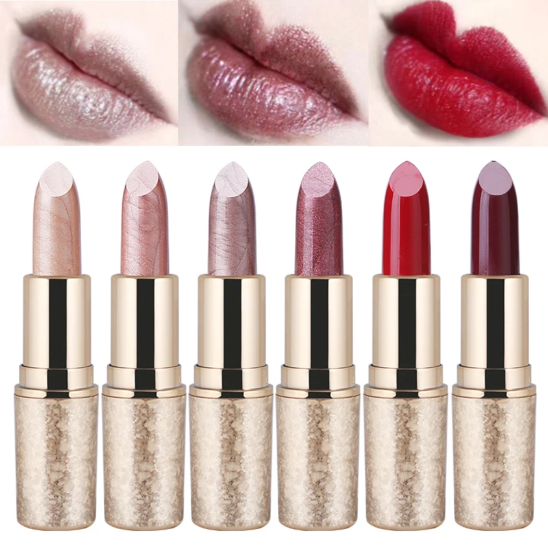 QIC metallic lipstick pencil waterproof long lasting gold red shimmer lip balm batom nude velvet matte tattoo Q907 |