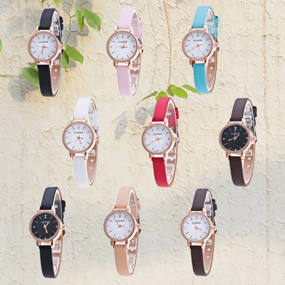 

Elegant Ladies Watch Small Dial Leather Band Women's Watches Rhinestone Quartz Women Wristwatch Gift Clock reloj mujer
