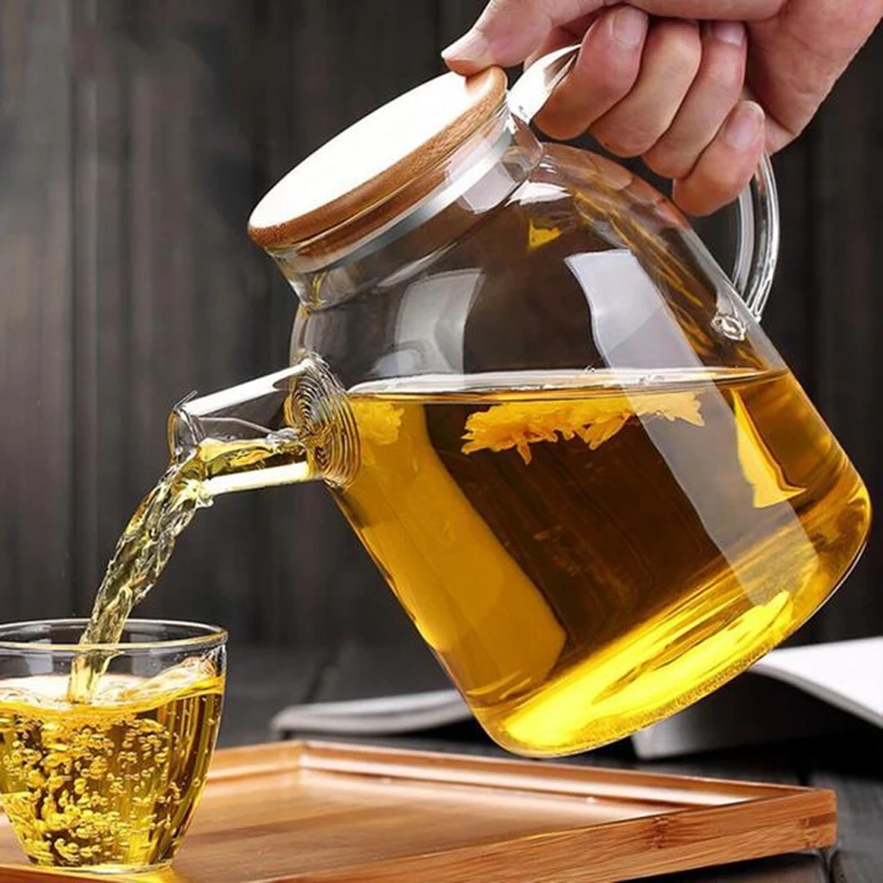 1000ml/1800ml прозрачный Стекло чайник кувшин для воды нагреваемый кунг фу Чай горшок